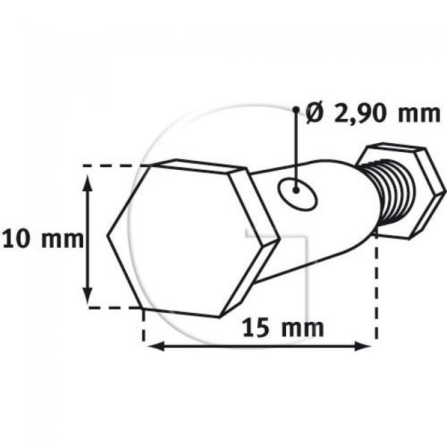 10er-Set Bowdenzug Stopbefestigung / L = 15 mm / Aussendurchmesser = 10 mm / Innendurchmesser = 2,90 mm