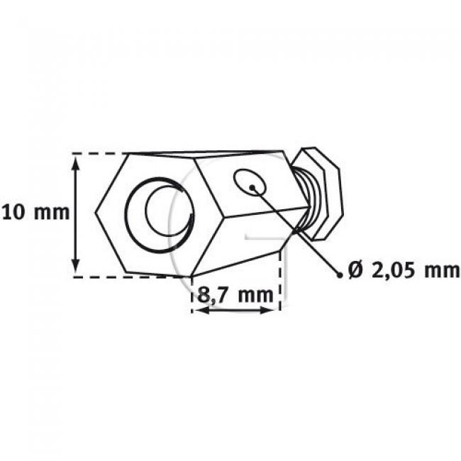10er-Set Bowdenzug Stopbefestigung / L = 8,7 mm / Aussendurchmesser = 10 mm / Innendurchmesser = 2,05 mm...