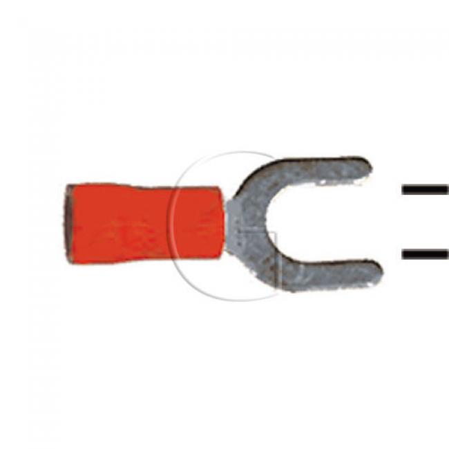 10er-Set Kerb Kabelschuhe / Seildurchmesser = 0,5 - 1 mm² / B = 4,7 / Farbe = Rot