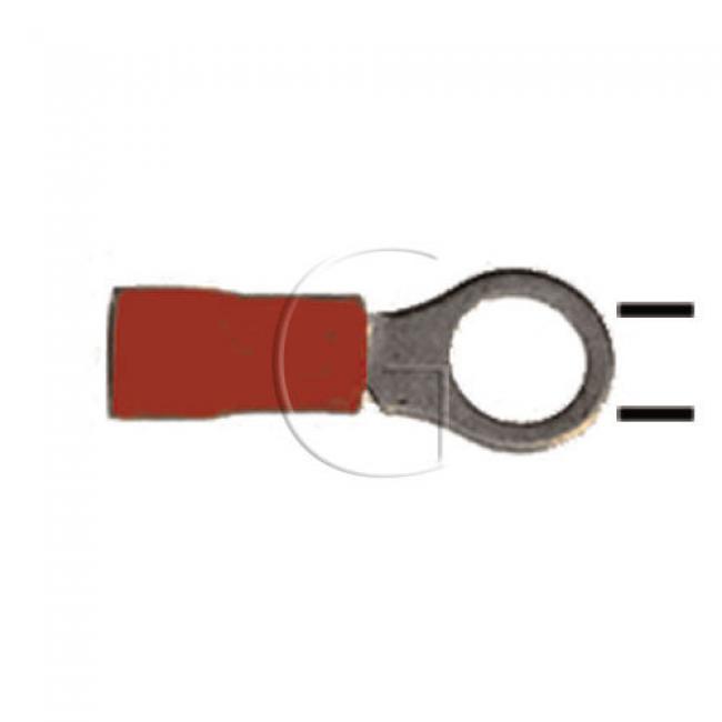 10er-Set Kerb Kabelschuhe / Seildurchmesser = 0,5 - 1 mm² / B = 5,3 / Farbe = Rot