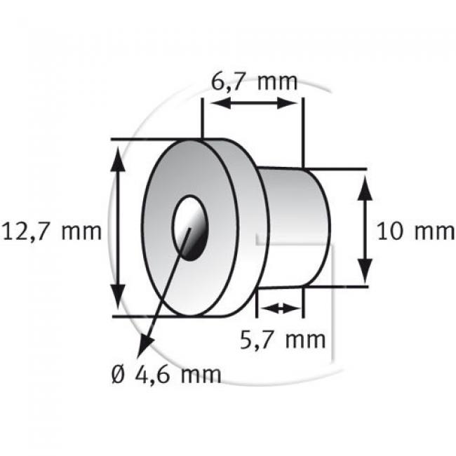 2er-Set Auge / Aussendurchmesser = 12,7 mm / Innendurchmesser = 4,6 mm