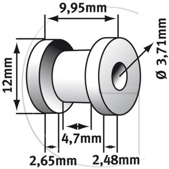 2er-Set Auge / Aussendurchmesser = 12 mm / Innendurchmesser = 3,71 mm