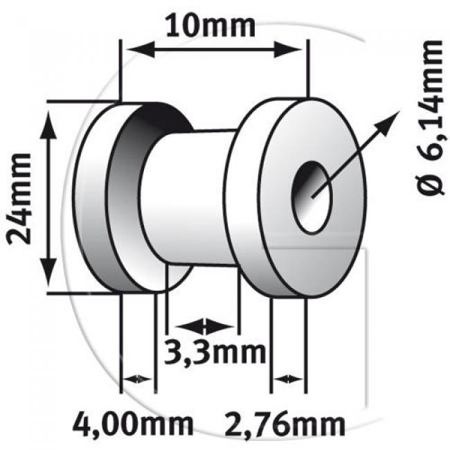 2er-Set Auge / Aussendurchmesser = 24 mm / Innendurchmesser = 6,14 mm