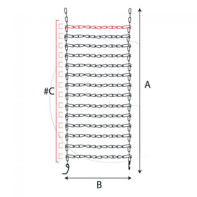 2er-Set Schneekette / Felgendurchmesser = 6 / L = 84 cm / B = 18 cm / Anzahl Laufflächen oder Netze = 12 für... - für Reifen 13 x 5.00 - 6