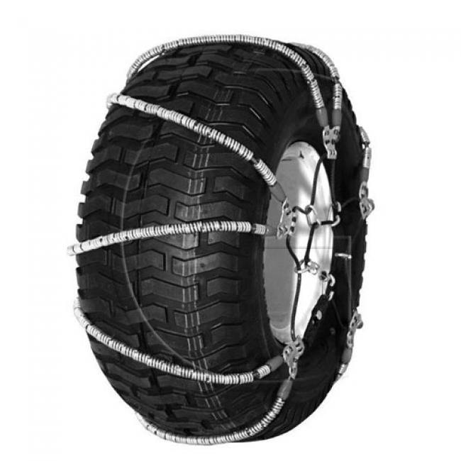 2er-Set Schneekette für Reifen = 18 x 9.50 - 8 - für Reifen 18 x 9.50 - 8 - Seilformkette - für begrenzten Platz zwischen Reifen und Chassis