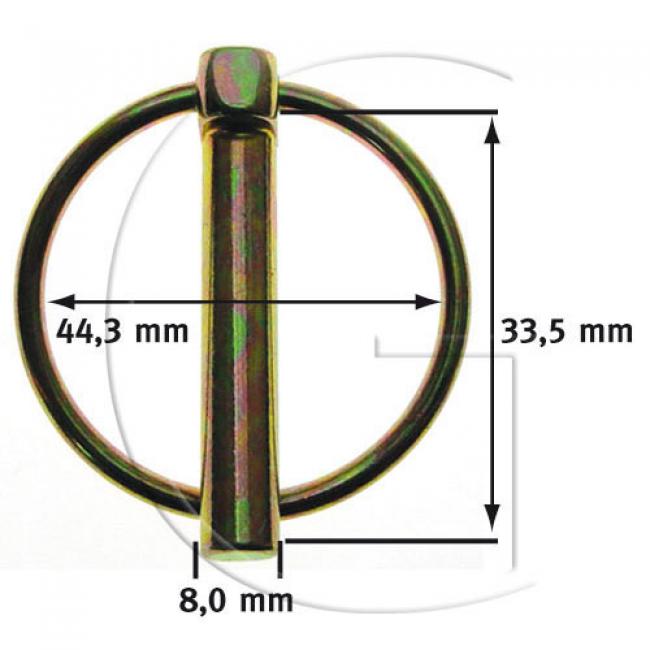 5er-Set QUICK PIN / Klappstecker / L Bolzen = 33,5 mm / Ø Bolzen = 8,0 mm / Ø Ring = 44,3 mm