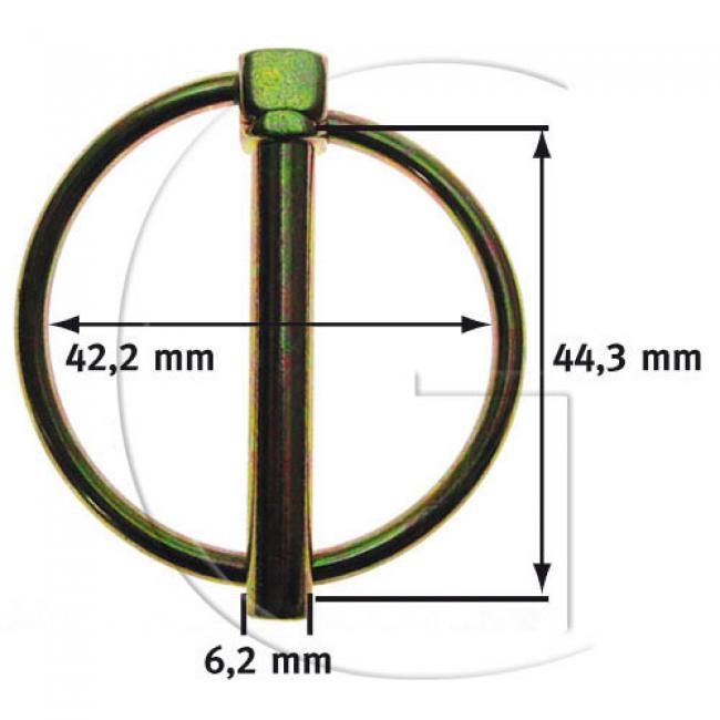 5er-Set QUICK PIN / Klappstecker / L Bolzen = 44,3 mm / Ø Bolzen = 6,2 mm / Ø Ring = 42,2 mm