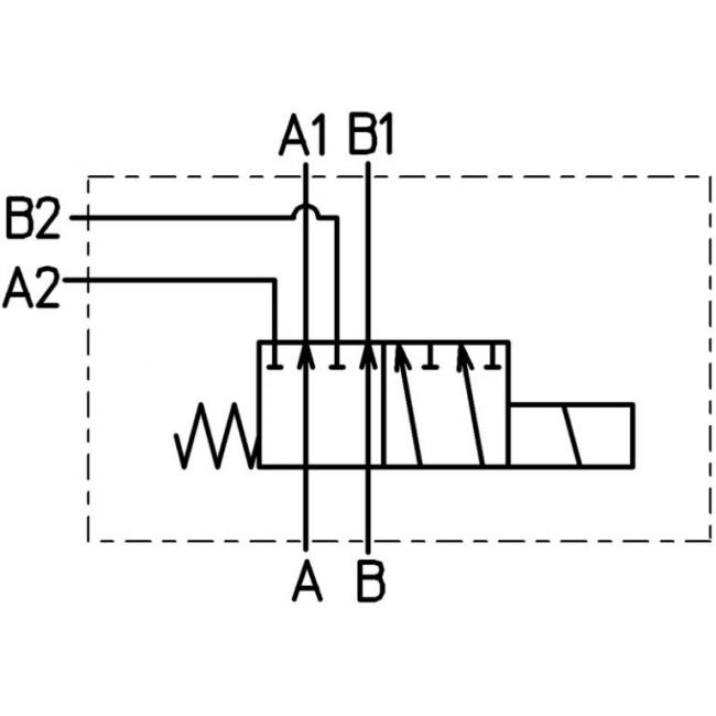 6/2 Wegeventil - TB - 12 VDC - Anschlussgewinde G3/8 - Q max 50 l/min 1.Erweiterung f. AK
