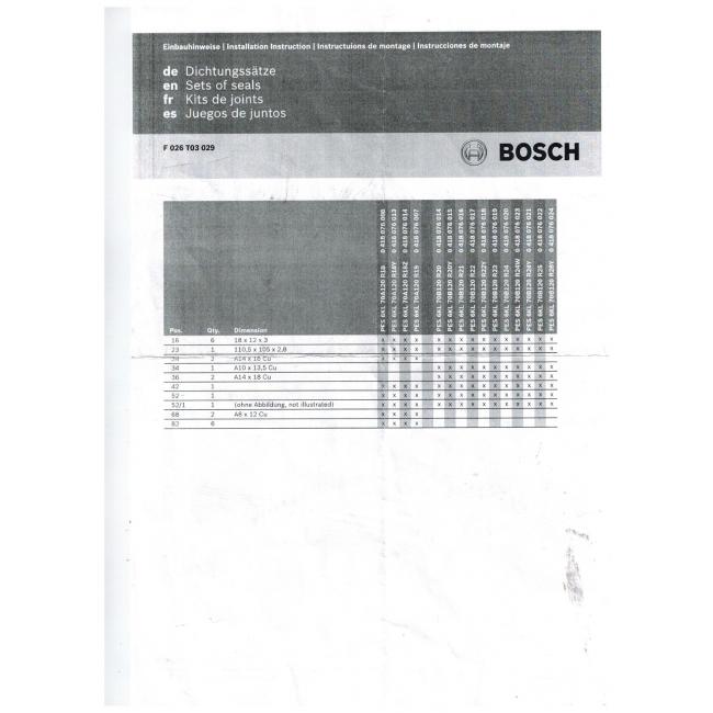 Dichtungssatz Bosch F026T03029 PES 6 KL Pumpe Mercedes 250 280 300 SE/SL/SEL