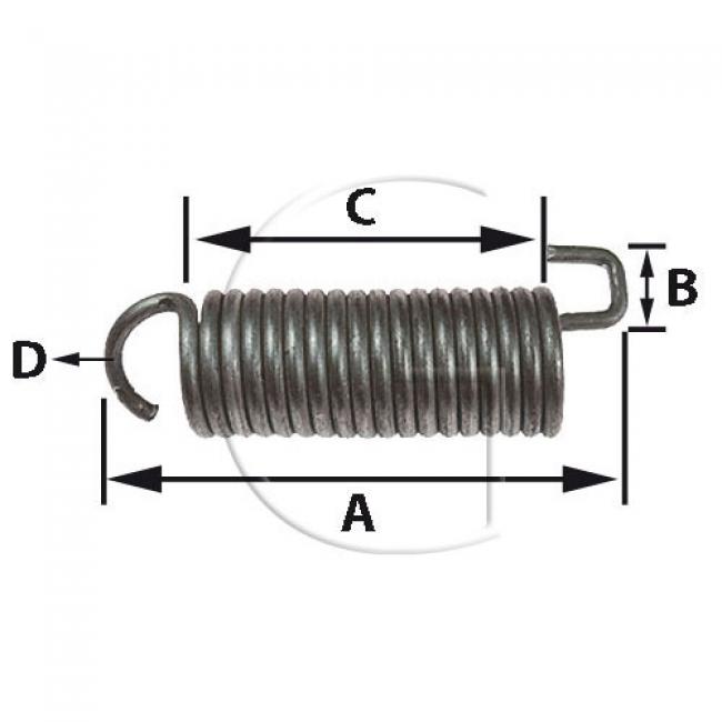 Federkupplung / L = 163 mm / L Feder = 72,8 mm / Ø = 14,2 mm / Dicke = 3 mm