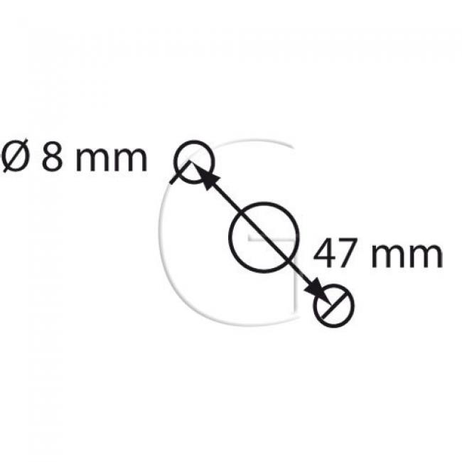 Häckslermesser / Ø Außenloch = 8 mm / Abstand Außenlöcher (mittig) = 47 mm / Ø Zentralbohrung = 20 m...