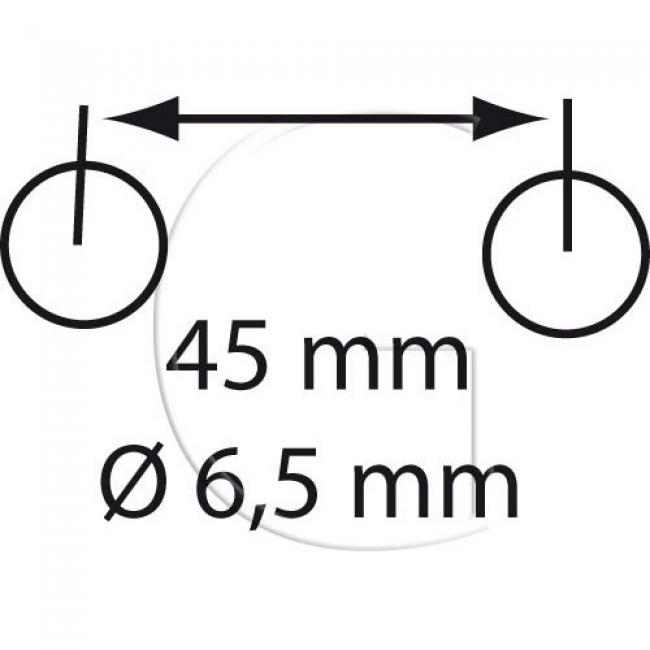 Häckslermesser / L = 76 mm / B = 28 mm / Ø Außenloch = 6,5 mm / Abstand Außenlöcher (mittig) = 45 mm...