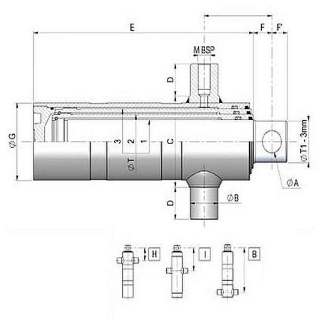 Buer KG-Shop - Hydraulikpumpe 12V + Hydraulikzylinder 900 mm Hub +  Kardanring etc.