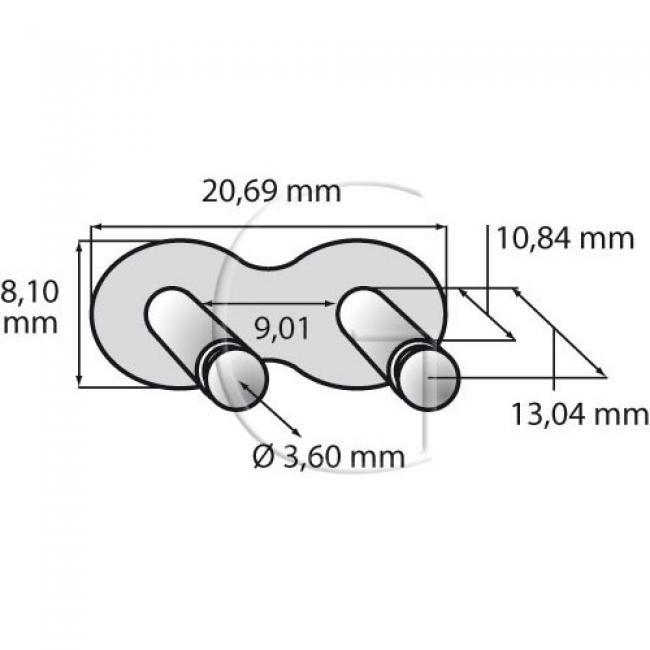 Kettenschlossglieder / Teilung 1 = 1/2” = 12,7mm / B = 1/4” = 6,35 mm
