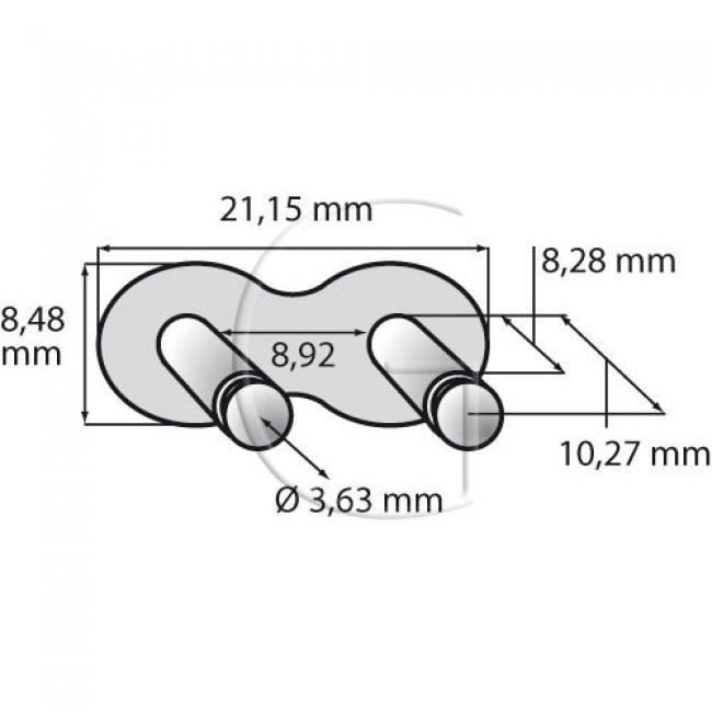 Kettenschlossglieder / Teilung 1 = 1/2” = 12,7mm / B = 4,88 mm - für 1041-11150