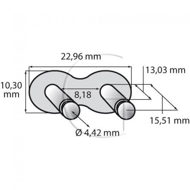 Kettenschlossglieder / Teilung 1 = 1/2” = 12,7mm / B = 5/16” = 7,93 mm