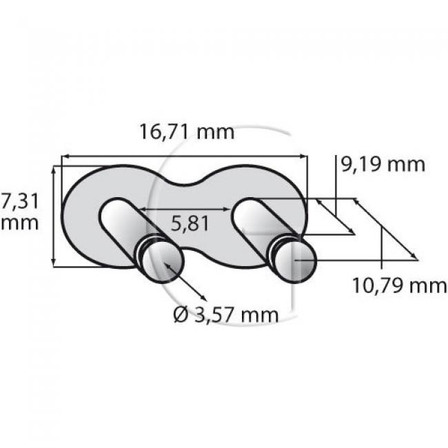 Kettenschlossglieder / Teilung 1 = 3/8” = 9,54mm / B = 3/16” = 4,76 mm