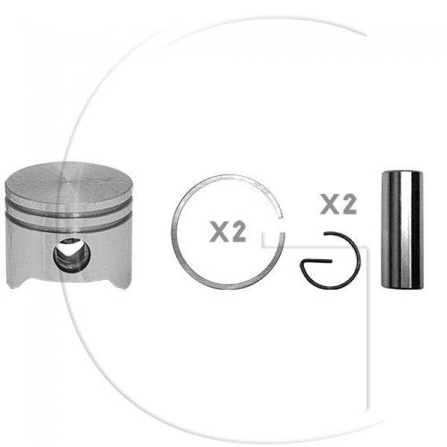 Kolben komplett / Ø Kolben = 34 mm / Stärke Kolbering = 1,5 mm / Inhalt = A - Kolbenringe, Kolbenbolzen und Clips inklusive. (3)