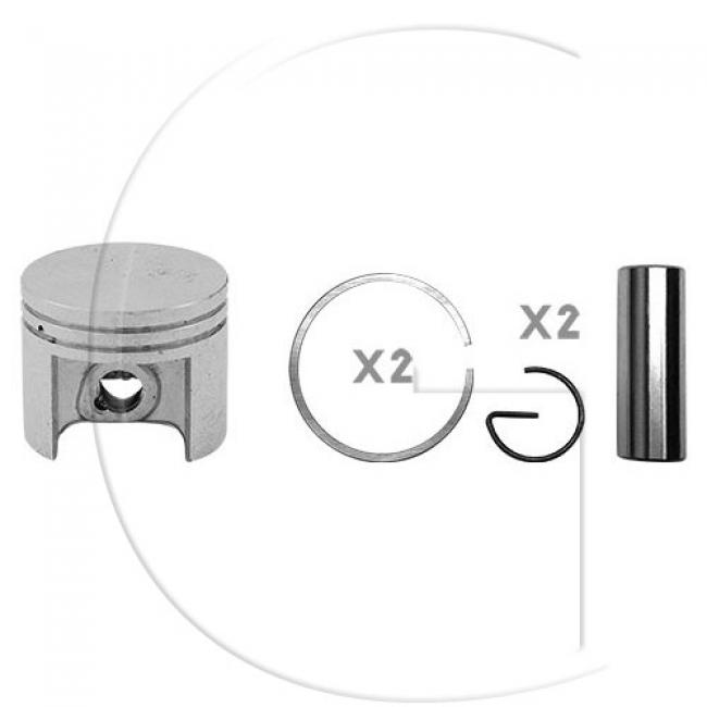 Kolben komplett / Ø Kolben = 37 mm / Stärke Kolbering = 1,2 mm / Inhalt = A - Kolbenringe, Kolbenbolzen und Clips inklusive.