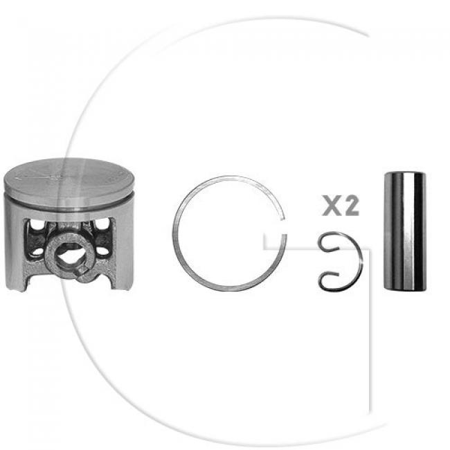 Kolben komplett / Ø Kolben = 37 mm / Stärke Kolbering = 1,5 mm / Inhalt = A - Kolbenringe, Kolbenbolzen und Clips inklusive. (2)