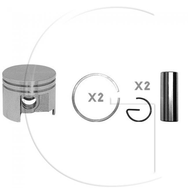 Kolben komplett / Ø Kolben = 37 mm / Stärke Kolbering = 1,5 mm / Inhalt = A - Kolbenringe, Kolbenbolzen und Clips inklusive. (4)