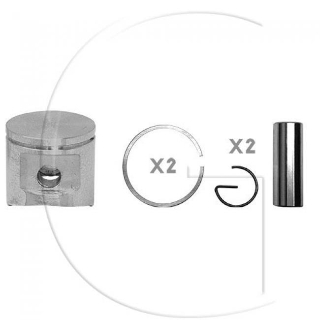 Kolben komplett / Ø Kolben = 38 mm / Stärke Kolbering = 1,5 mm / Inhalt = A - Kolbenringe, Kolbenbolzen und Clips inklusive. (4)