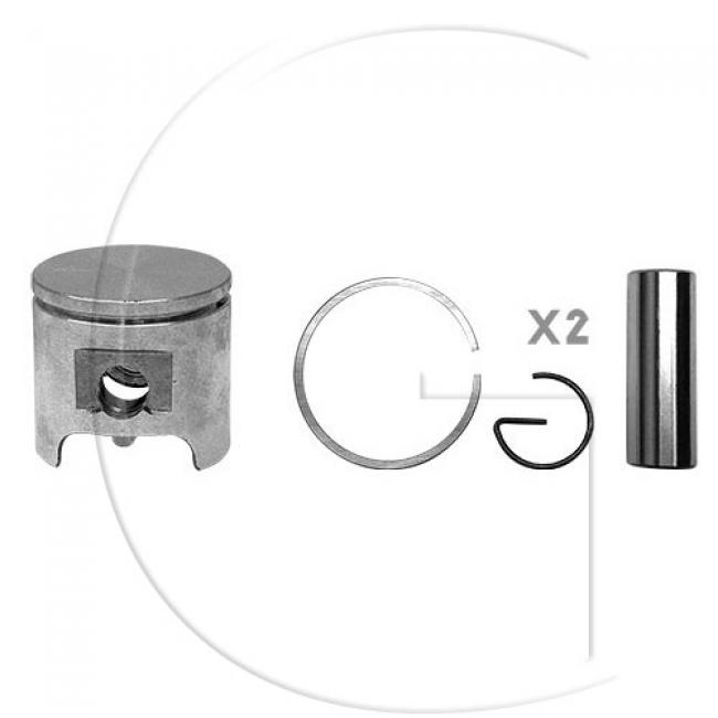 Kolben komplett / Ø Kolben = 40 mm / Stärke Kolbering = 1,5 mm / Inhalt = A - Kolbenringe, Kolbenbolzen und Clips inklusive. (2)
