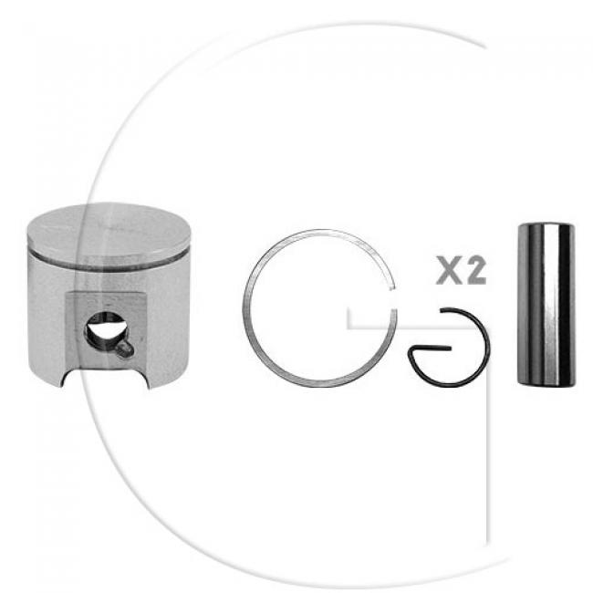 Kolben komplett / Ø Kolben = 40 mm / Stärke Kolbering = 1,5 mm / Inhalt = A - Kolbenringe, Kolbenbolzen und Clips inklusive. (5)
