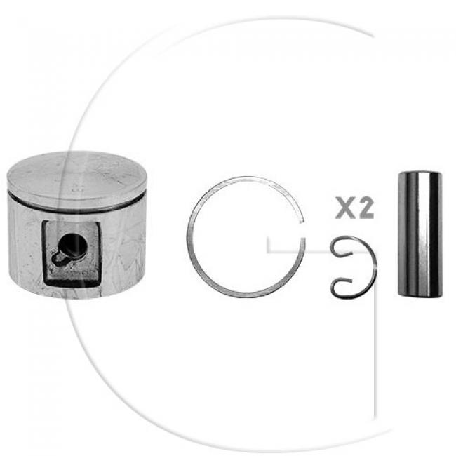 Kolben komplett / Ø Kolben = 40 mm / Stärke Kolbering = 1,5 mm / Inhalt = A - Kolbenringe, Kolbenbolzen und Clips inklusive. (7)