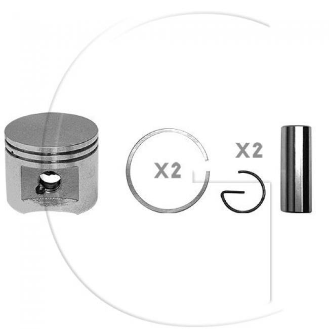 Kolben komplett / Ø Kolben = 42 mm / Stärke Kolbering = 1,2 mm / Inhalt = A - Kolbenringe, Kolbenbolzen und Clips inklusive.