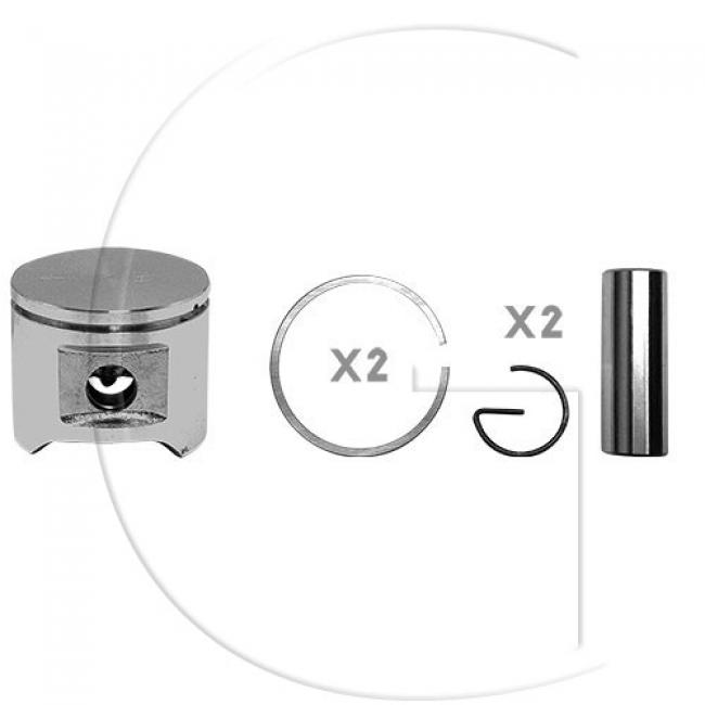 Kolben komplett / Ø Kolben = 42 mm / Stärke Kolbering = 1,5 mm / Inhalt = A - Kolbenringe, Kolbenbolzen und Clips inklusive. (1)