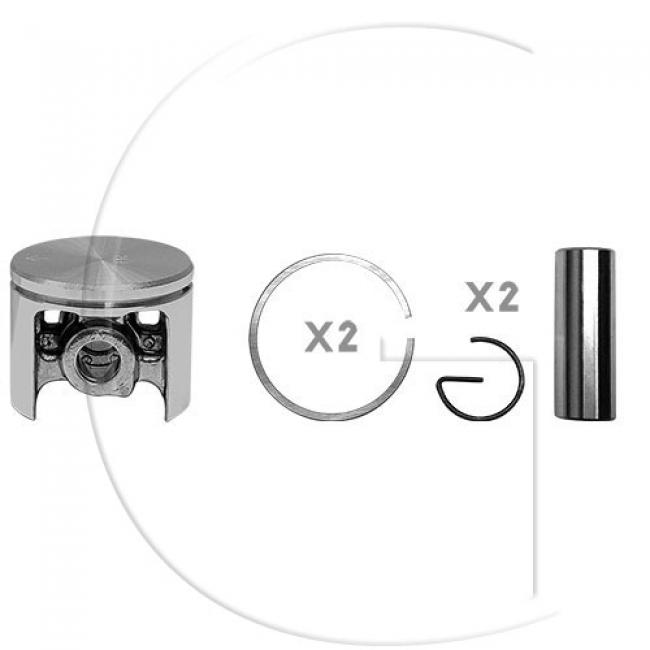 Kolben komplett / Ø Kolben = 42 mm / Stärke Kolbering = 1,5 mm / Inhalt = A - Kolbenringe, Kolbenbolzen und Clips inklusive. (2)