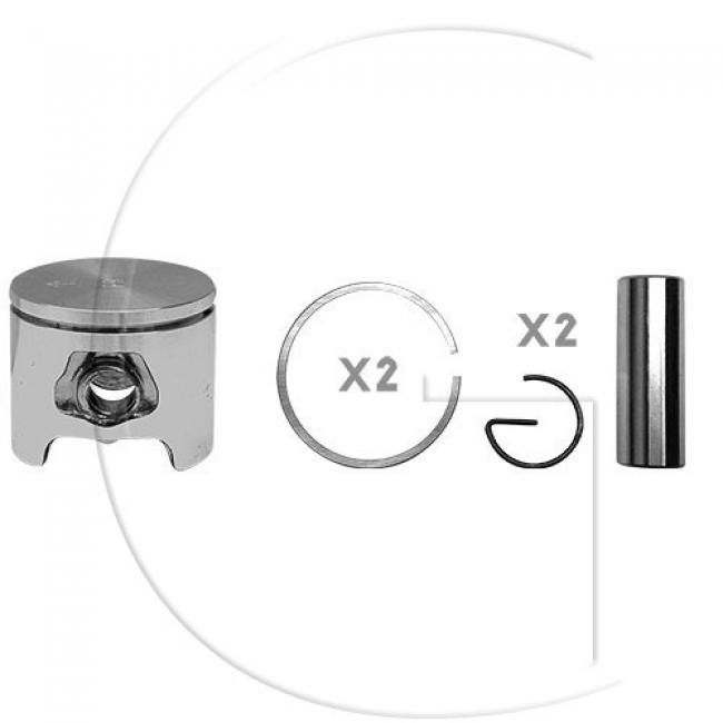 Kolben komplett / Ø Kolben = 44 mm / Stärke Kolbering = 1,5 mm / Inhalt = A - Kolbenringe, Kolbenbolzen und Clips inklusive. (2)