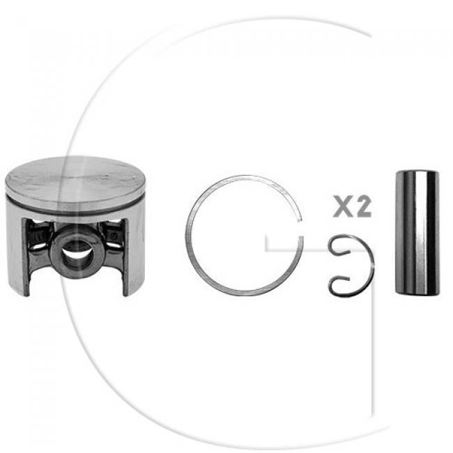 Kolben komplett / Ø Kolben = 44 mm / Stärke Kolbering = 1,5 mm / Inhalt = A - Kolbenringe, Kolbenbolzen und Clips inklusive. (5)