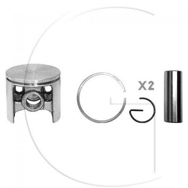 Kolben komplett / Ø Kolben = 45 mm / Stärke Kolbering = 1,5 mm / Inhalt = A - Kolbenringe, Kolbenbolzen und Clips inklusive. (2)