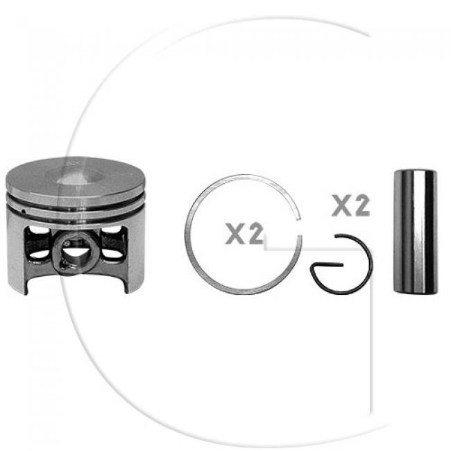 Kolben komplett / Ø Kolben = 46 mm / Stärke Kolbering = 1,5 mm / Inhalt = A - Kolbenringe, Kolbenbolzen und Clips inklusive. (3)