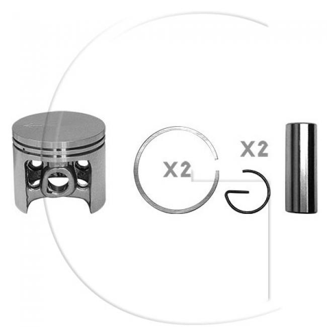 Kolben komplett / Ø Kolben = 47 mm / Stärke Kolbering = 1,2 mm / Inhalt = A - Kolbenringe, Kolbenbolzen und Clips inklusive. (9)