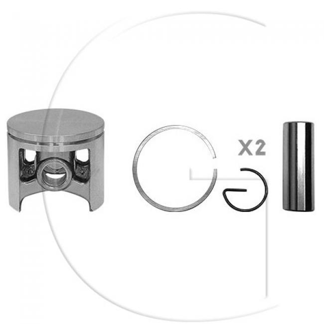 Kolben komplett / Ø Kolben = 48 mm / Stärke Kolbering = 1,5 mm / Inhalt = A - Kolbenringe, Kolbenbolzen und Clips inklusive. (17)