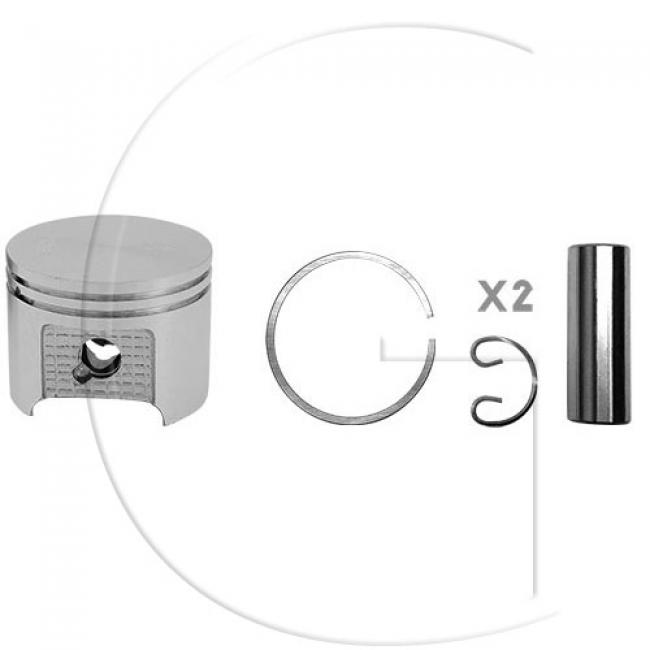 Kolben komplett / Ø Kolben = 49 mm / Stärke Kolbering = 1,5 mm / Stärke Kolbering = 1,5 mm / Inhalt... - Kolbenringe, Kolbenbolzen und Clips inklusive.