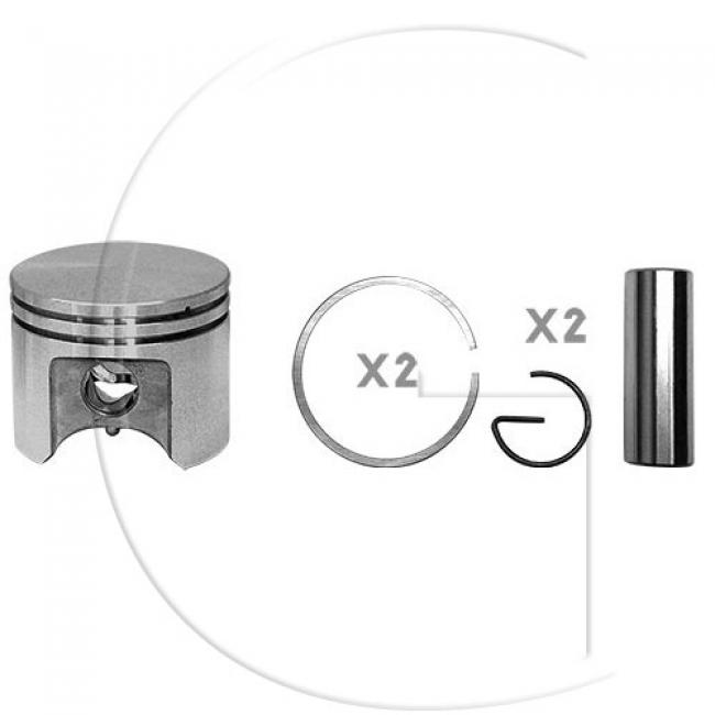 Kolben komplett / Ø Kolben = 50 mm / Stärke Kolbering = 1,2 mm / Inhalt = A - Kolbenringe, Kolbenbolzen und Clips inklusive. (7)