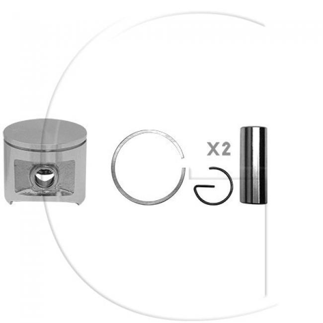 Kolben komplett / Ø Kolben = 50 mm / Stärke Kolbering = 1,5 mm / Inhalt = A - Kolbenringe, Kolbenbolzen und Clips inklusive. (1)