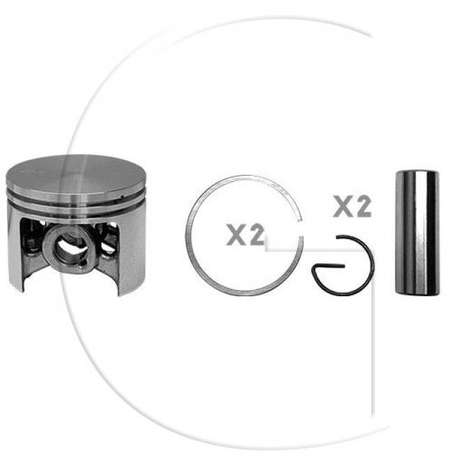 Kolben komplett / Ø Kolben = 50 mm / Stärke Kolbering = 1,5 mm / Inhalt = A - Kolbenringe, Kolbenbolzen und Clips inklusive. (4)