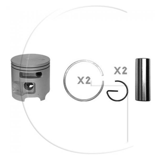 Kolben komplett / Ø Kolben = 51 mm / Stärke Kolbering = 1,2 mm / Inhalt = A - Kolbenringe, Kolbenbolzen und Clips inklusive. (7)