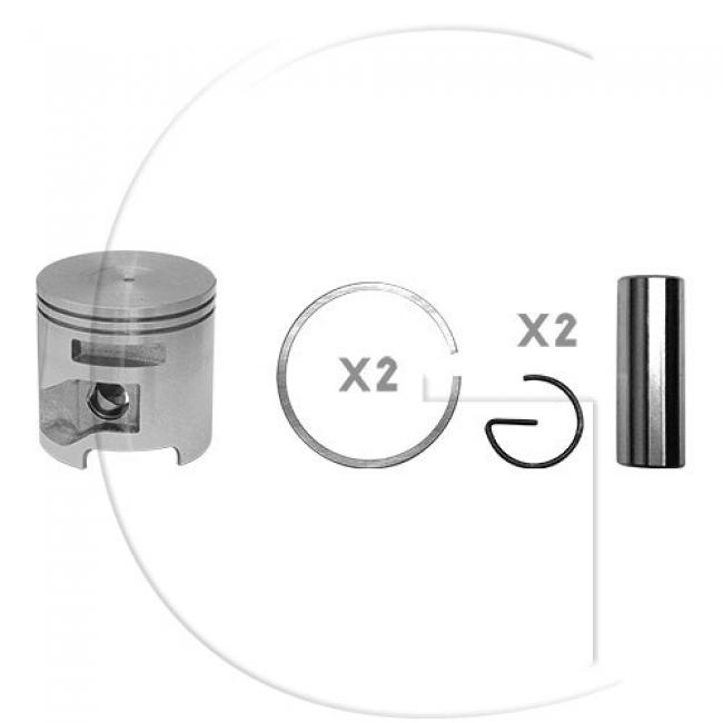 Kolben komplett / Ø Kolben = 51 mm / Stärke Kolbering = 1,2 mm / Inhalt = A - Kolbenringe, Kolbenbolzen und Clips inklusive. (8)
