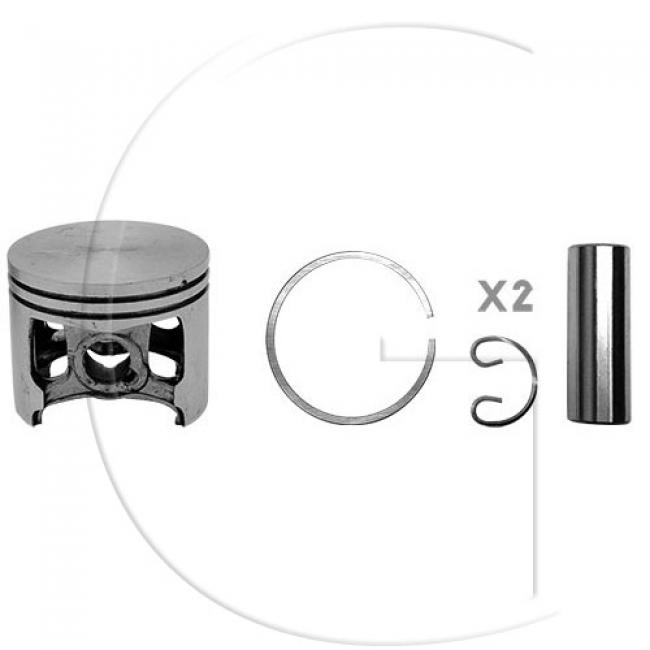 Kolben komplett / Ø Kolben = 52 mm / Stärke Kolbering = 1,5 mm / Inhalt = A - Kolbenringe, Kolbenbolzen und Clips inklusive. (5)