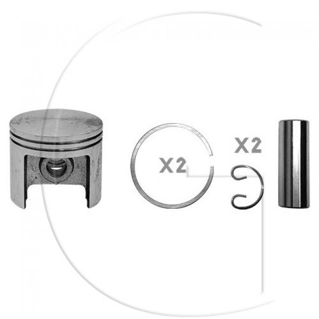 Kolben komplett / Ø Kolben = 54 mm / Stärke Kolbering = 1,5 mm / Inhalt = A - Kolbenringe, Kolbenbolzen und Clips inklusive. (8)