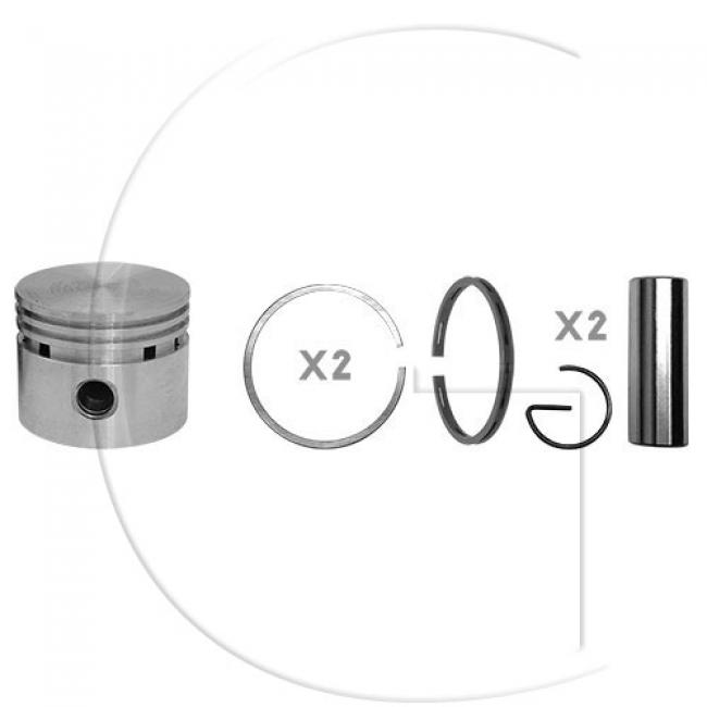 Kolben komplett / Ø Kolben = 60,3 mm / Inhalt = A - Kolbenringe, Kolbenbolzen und Clips inklusive. - für horizontalen Motor - 3 PS