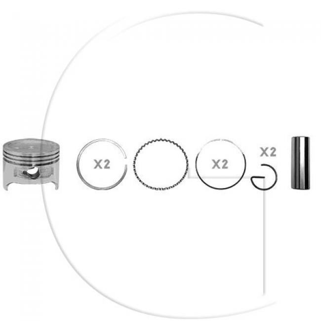 Kolben komplett / Ø Kolben = 60 mm / Inhalt = A - Kolbenringe, Kolbenbolzen und Clips inklusive. (3)