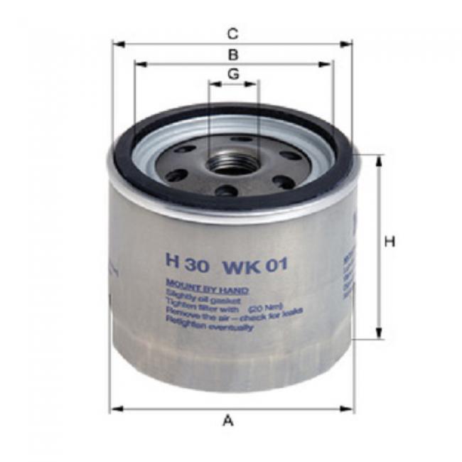 Kraftstofffilter H30WK01 Ref. WK712/2 Deutz KHD MWM 14320000