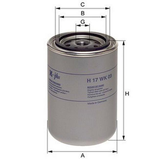 Kraftstofffilter Hengst H17WK03 ersetzt H18WK01